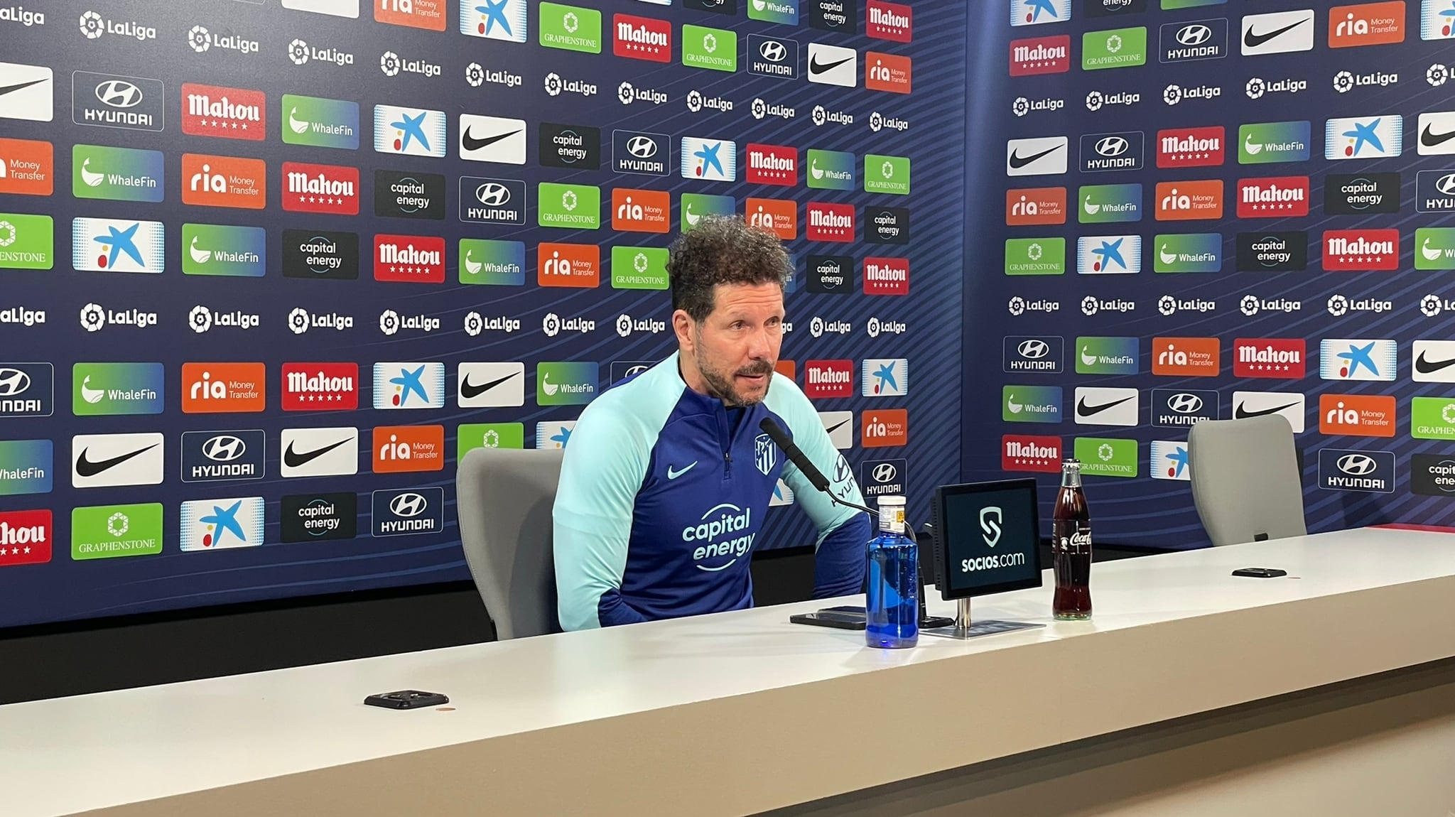 Simeone, en rueda de prensa (Pedro Fullana).