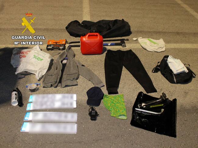 Objetos recuperados por la Guardia Civil