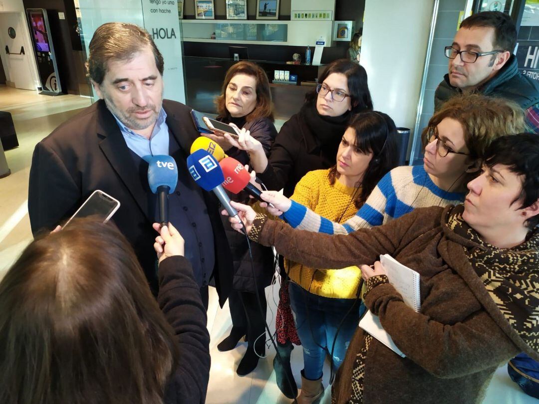 Manuel García Bofill, esta mañana, antes de participar en la asamblea de Cs en Gijón