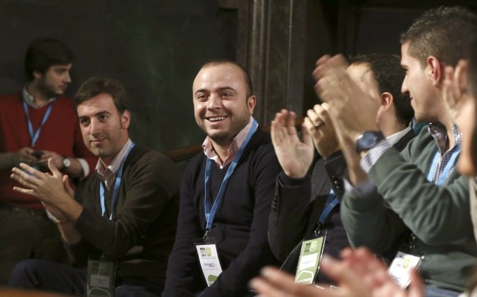 El dirigente juvenil del PP Ángel Carromero es homenajeado durante la inauguración de la convención nacional de Nuevas Generaciones del Partido Popular