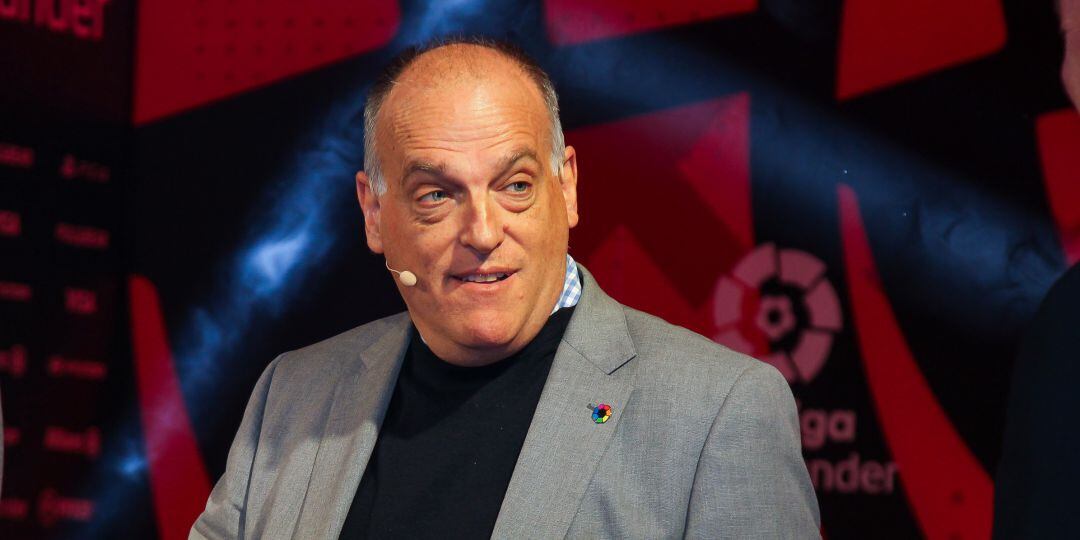 Javier Tebas, durante un acto oficial