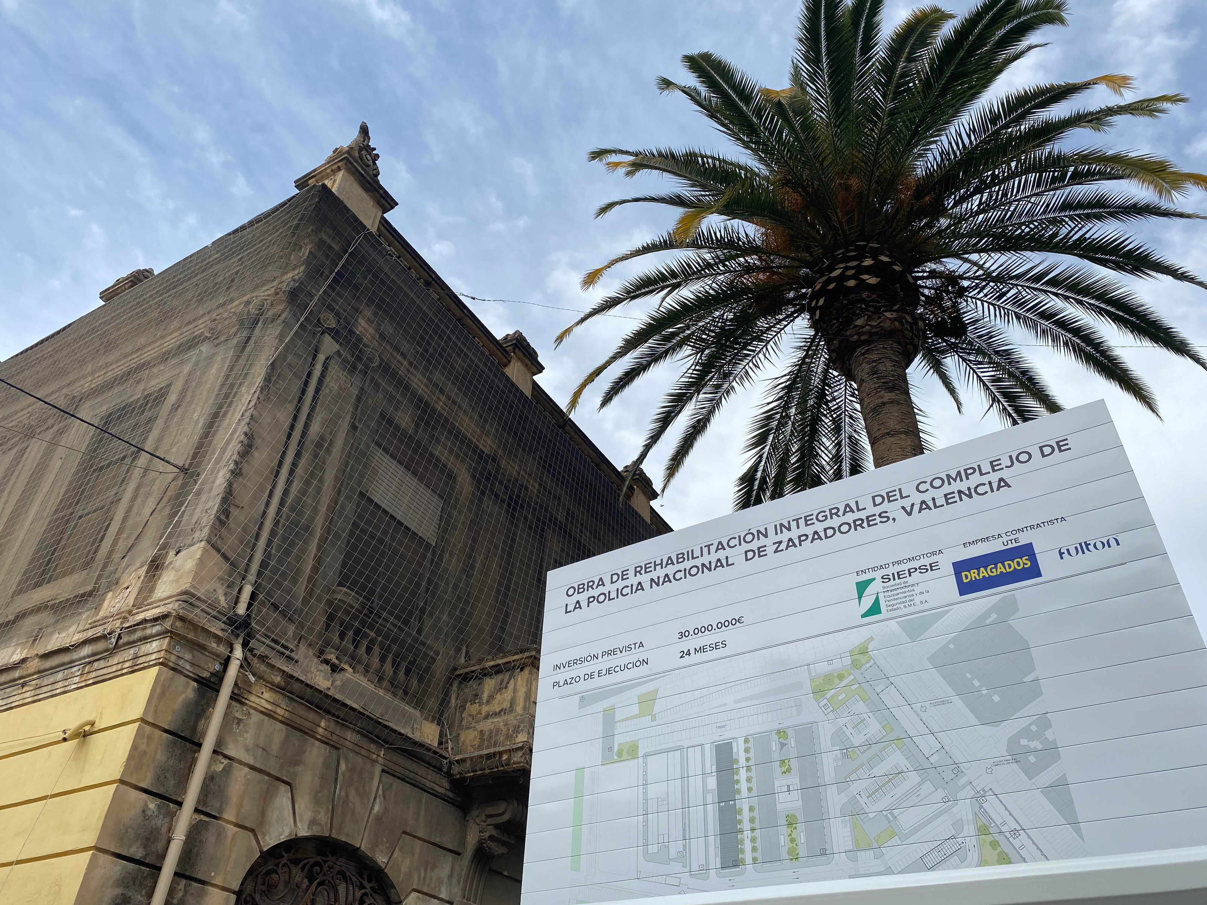 Obras del complejo policial de Zapadores. Fuente: propia