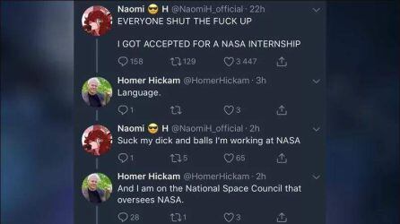 Imagen de la conversación de la aspirante a prácticas en al NASA.