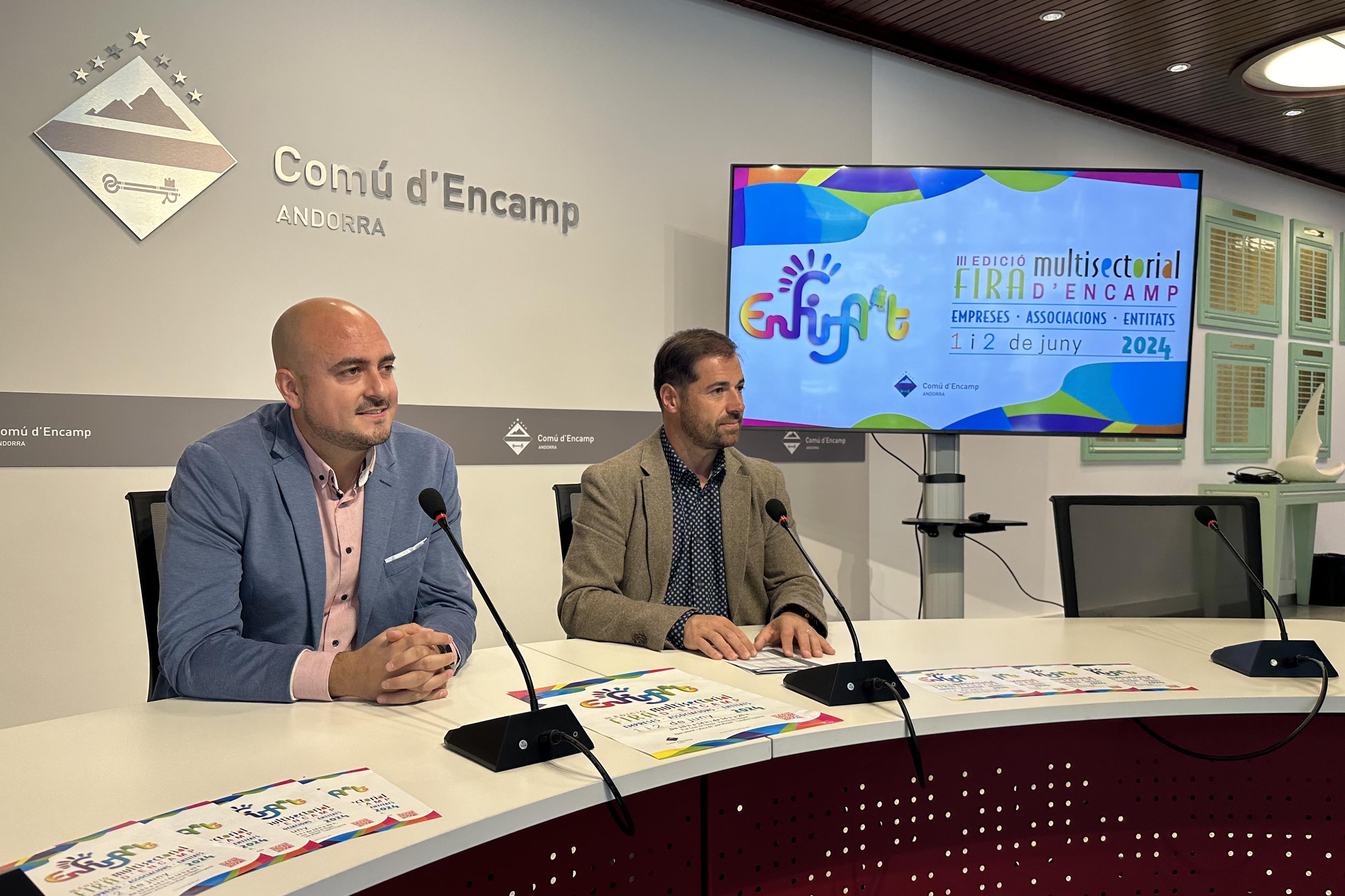 El cònsol menor d'Encamp, Xavier Fernàndez, i el conseller d'Esports i Reactivació Econòmica, Nino Marot