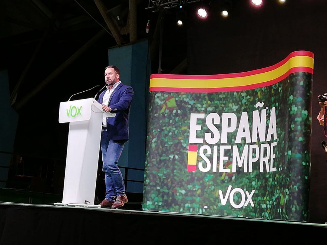 Santiago Abascal en el mitin realizado este viernes en el recinto de ferias de Castellón