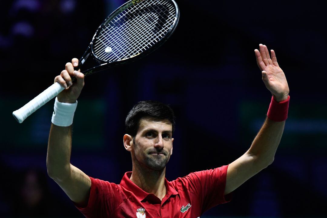 Djokovic, durante la Copa Davis