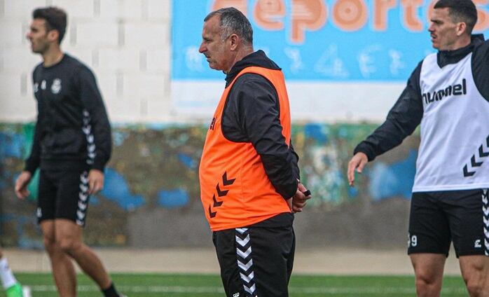 Javi Moreno en un entrenamiento