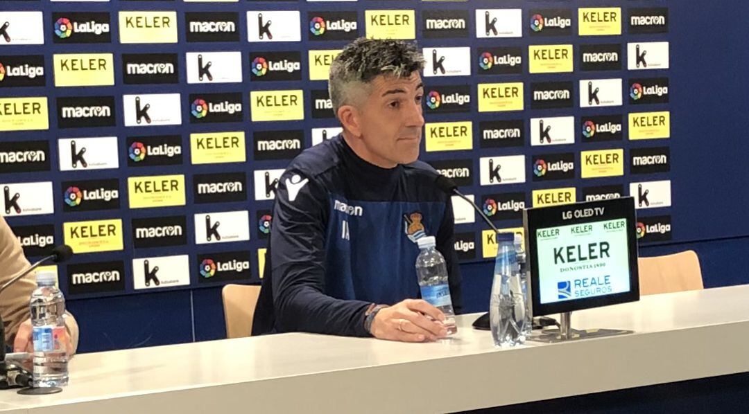 Imanol Alguacil comparece en la sala de prensa de Zubieta