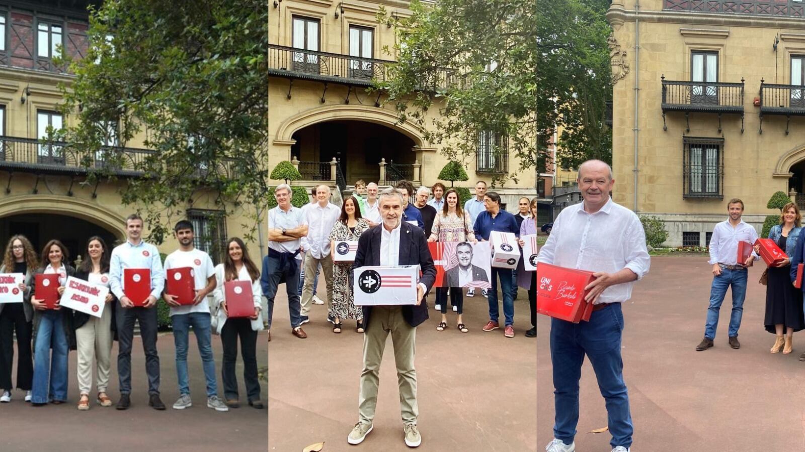 Los tres precandidatos han depositado este sábado sus avales en Ibaigane