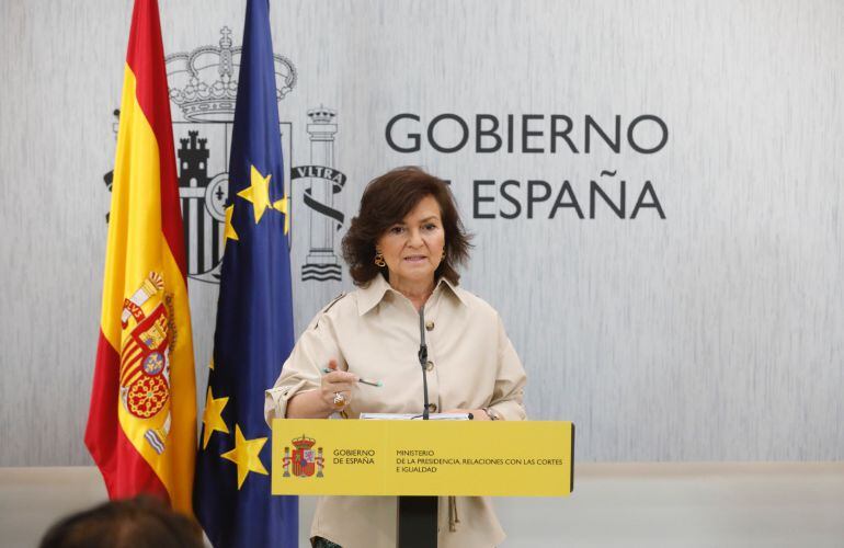 La vicepresidenta del Gobierno, Carmen Calvo