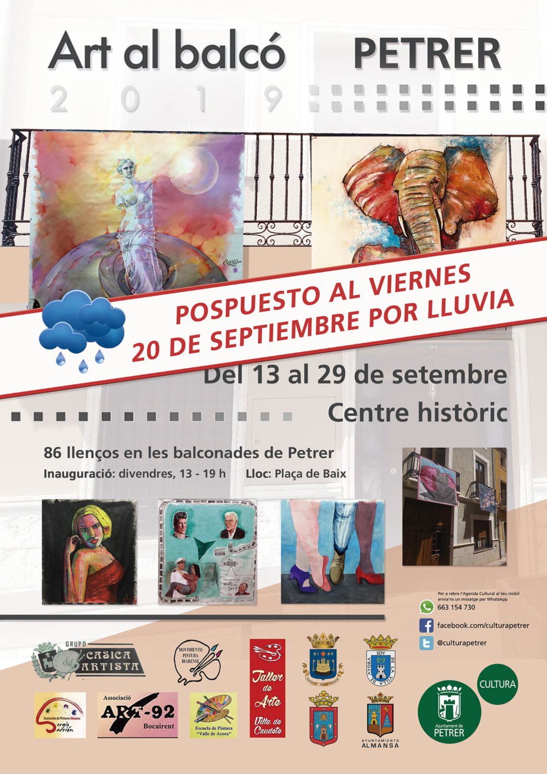 Cartel del evento suspendido