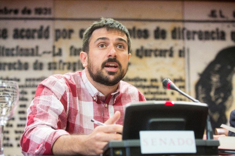 El portavoz de Podemos en el Senado y secretario general del partido en la Comunidad de Madrid, Ramón Espinar.