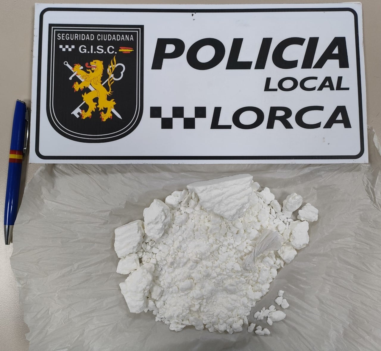 Detenidas tres personas en Lorca a las que se incautaron 102 gramos de cocaína