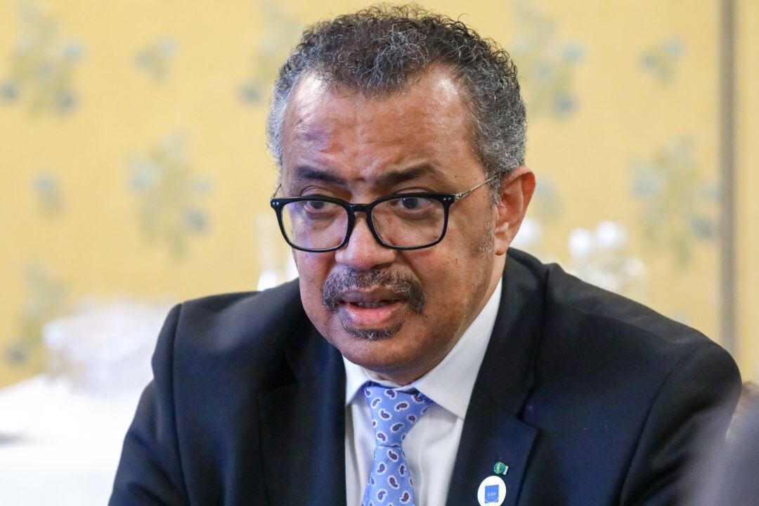 Tedros Adhanom Ghebreyesus, director de la OMS, en una rueda de prensa.