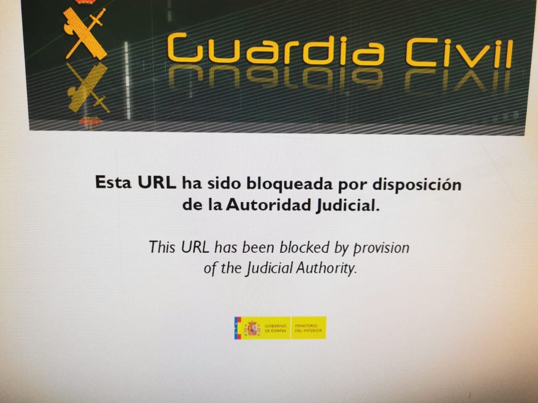 Captura de una de la web de Tsunami Democràtic, cuyo bloqueo ha ordenado la Audiencia Nacional.