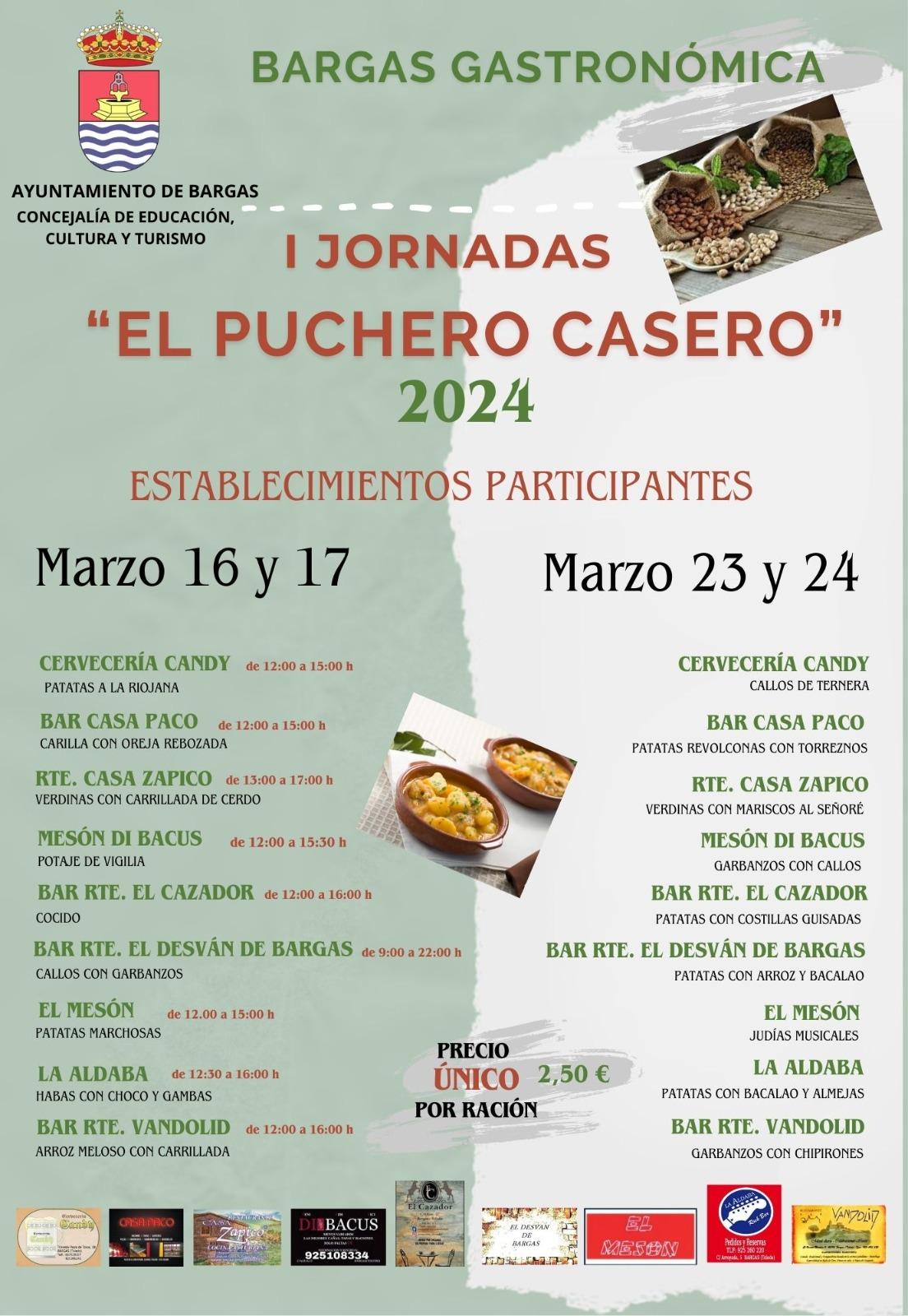 Establecimientos participantes de las primeras jornadas &#039;El Puchero casero&#039; de Bargas (Toledo)