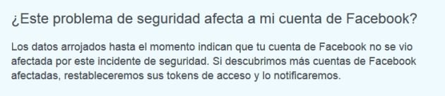 Si te aparece este mensaje, el problema de seguridad no afecta a tu cuenta.