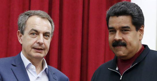 El expresidente Zapatero con Maduro en Venezuela.