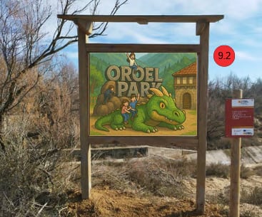 Recreación de un cartel de Oroel Park