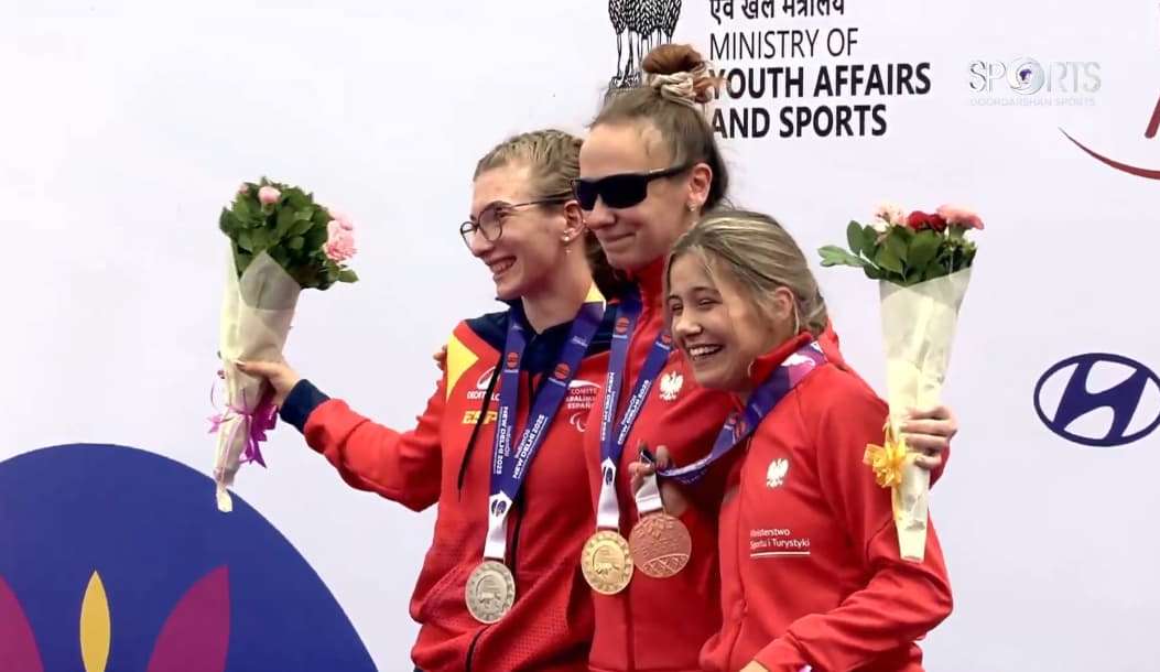 Judith Tortosa, en el podio de Nueva Delhi