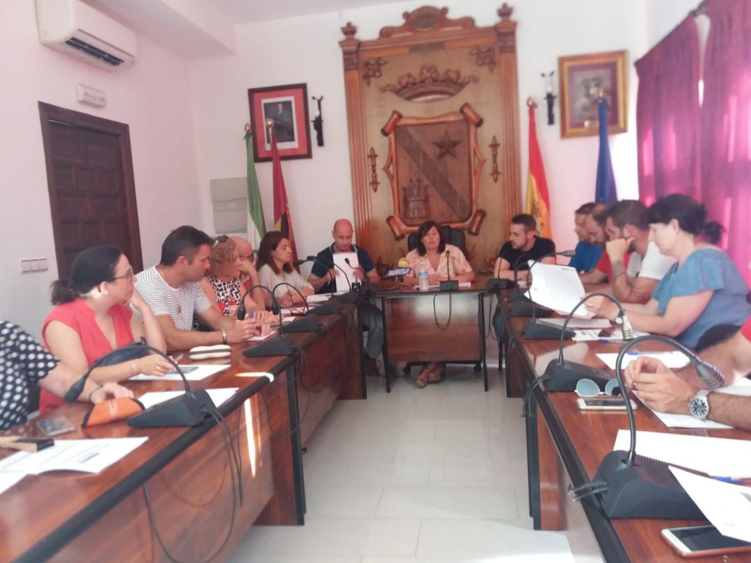 Momento de una de las intervenciones de Mª Teresa García, presidiendo el pleno municipal