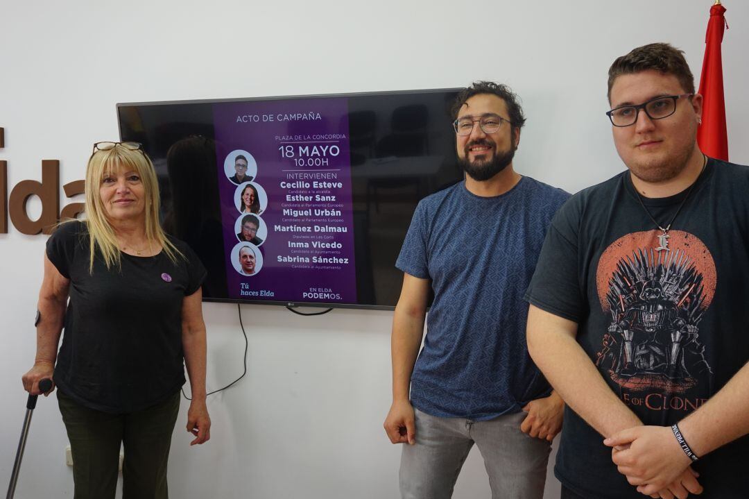 Presentación del acto de Podemos Elda el 18 de mayo