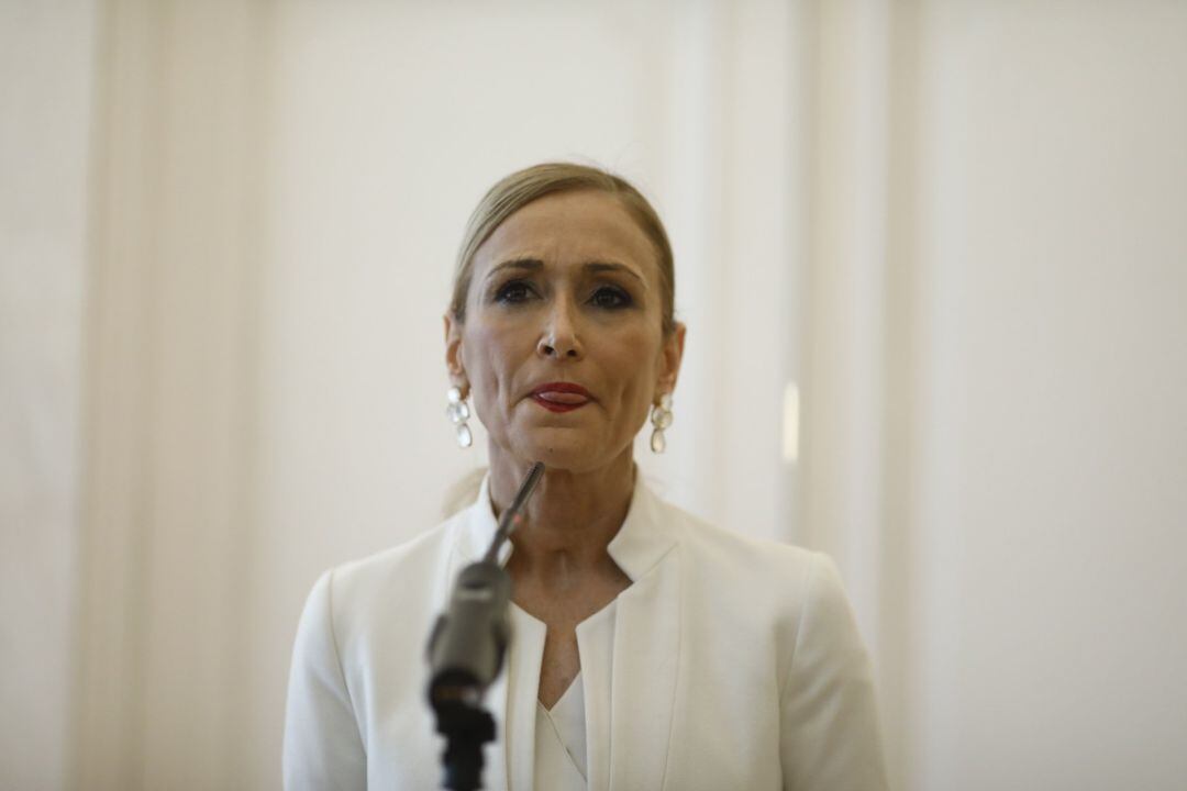 Imagen de archivo de Cristina Cifuentes en el día que anunció su dimisión.