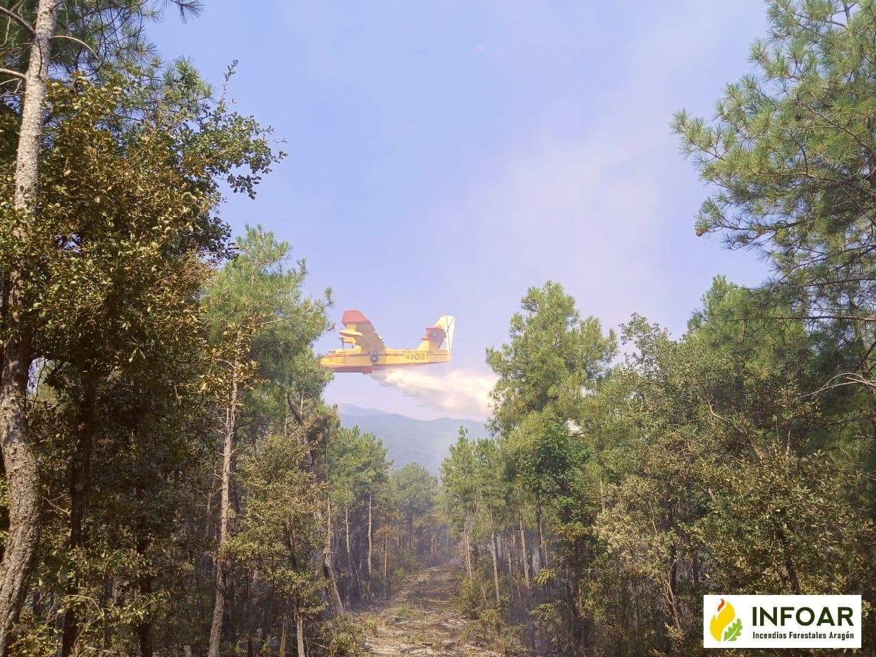 Incendio forestal en El Pueyo de Araguás: ya han ardido 140 hectáreas