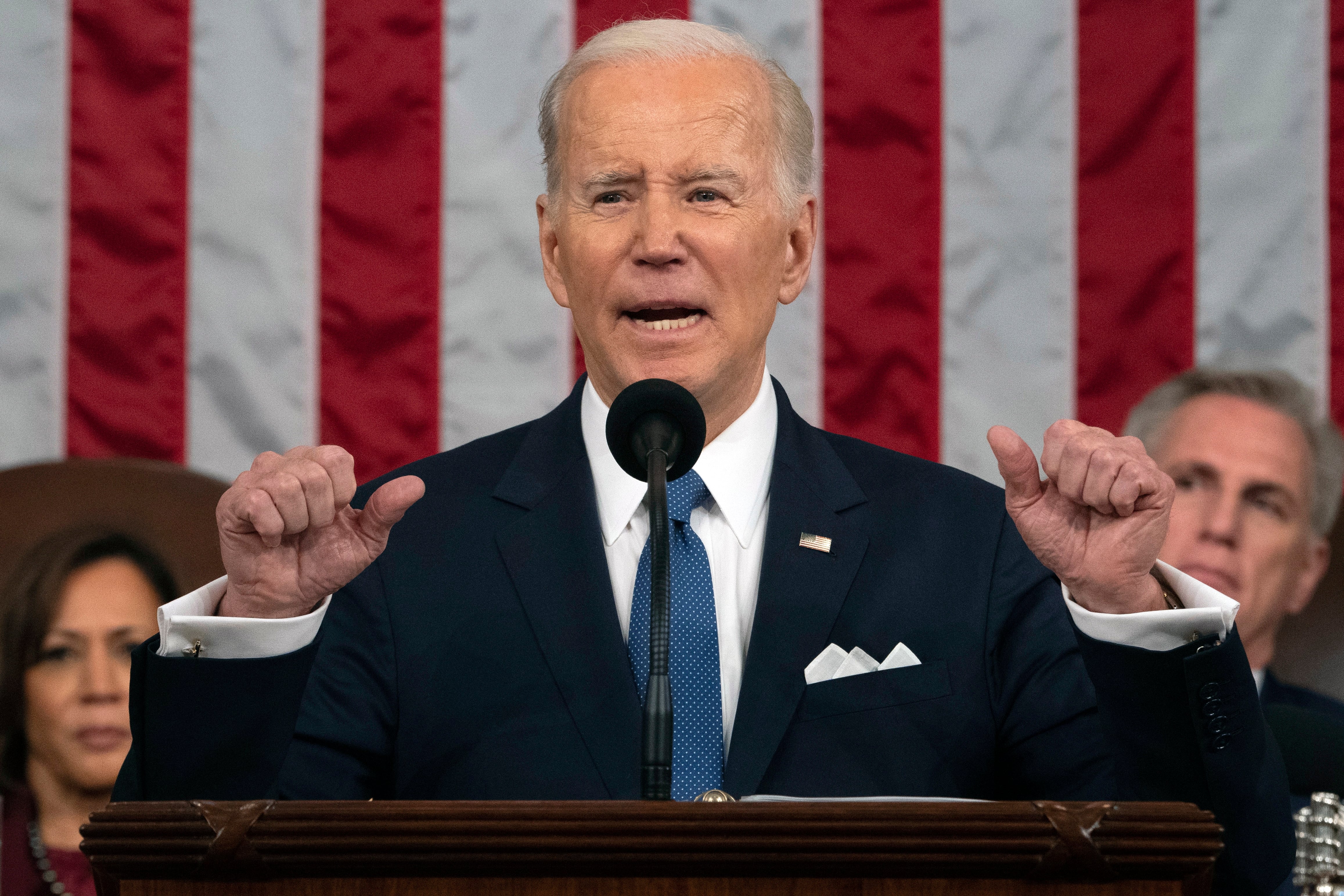 El presidente de los Estados Unidos, Joe Biden, durante su discurso.