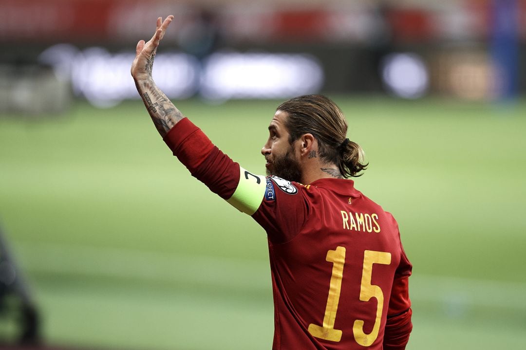 Ramos, durante un partido clasificatorio para el Mundial de Catar. 