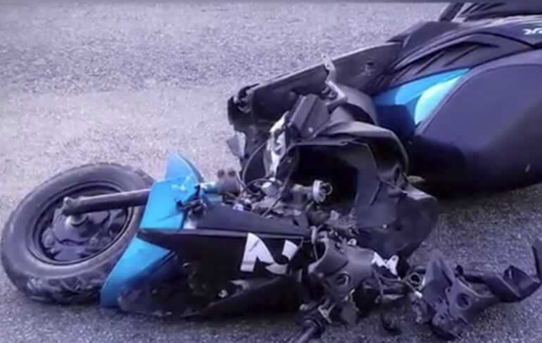 Estado de la motocicleta después de la colisión