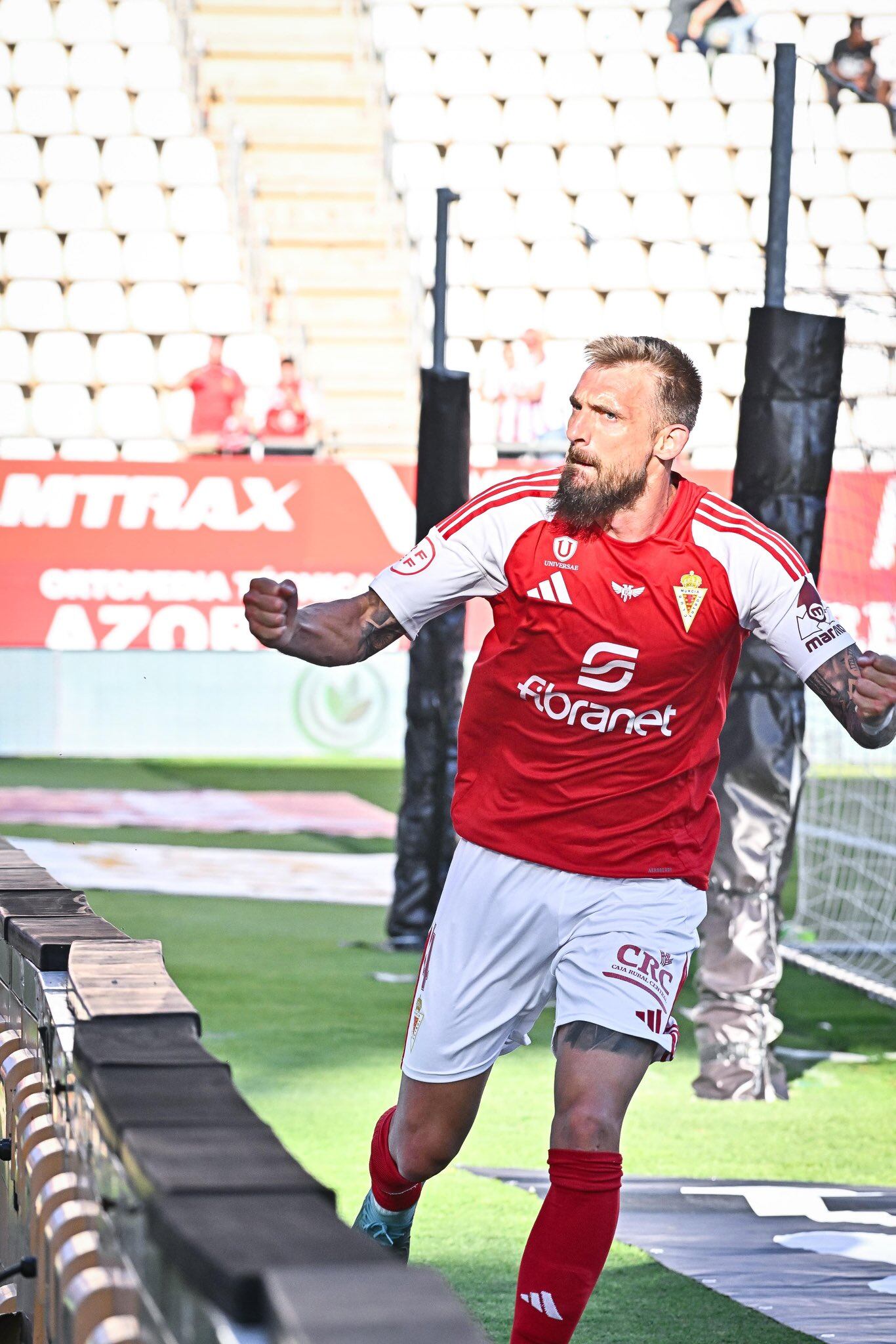 Celebración de un gol del Real Murcia