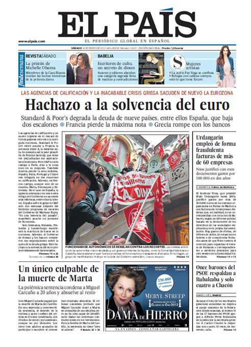 &quot;Hachazo a la solvencia del euro&quot; y &quot;Un único culpable de la muerte de Marta&quot;