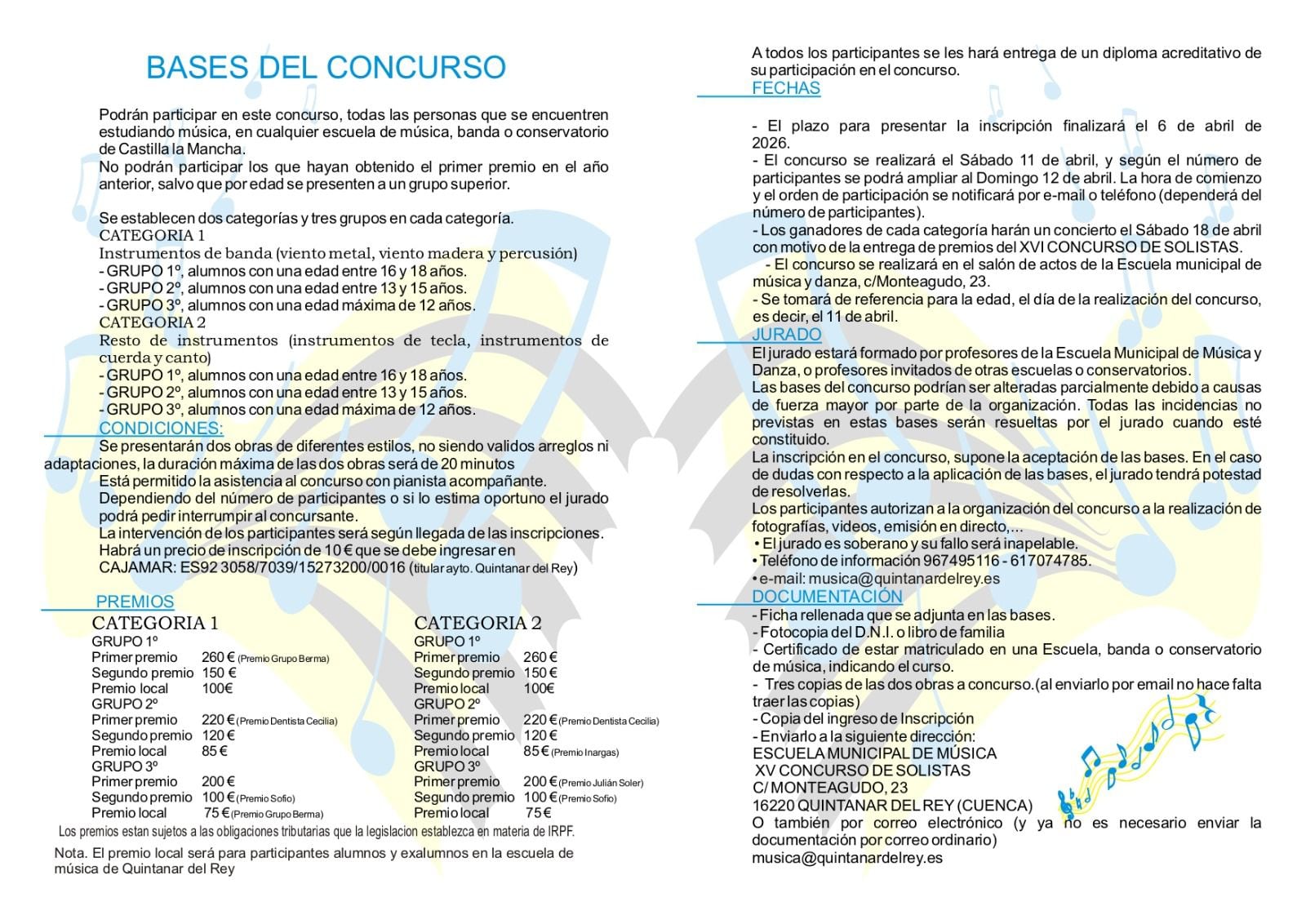XVI Concurso de solistas de Quintanar del Rey