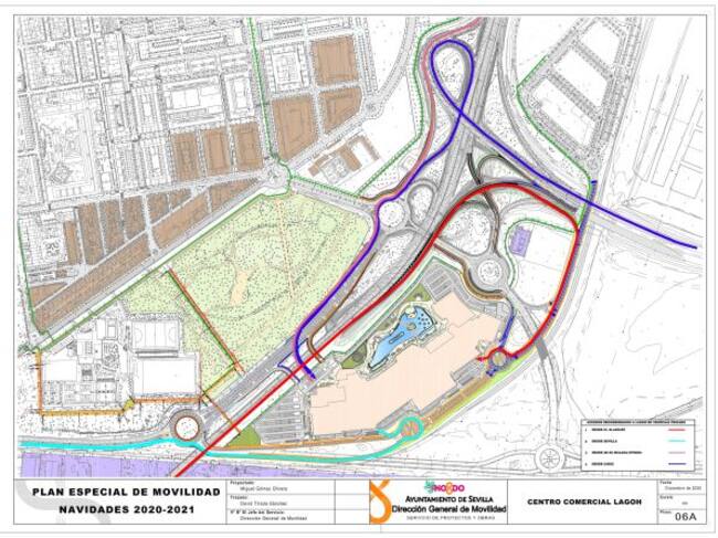 Plano de los accesos al centro comercial Lagoh