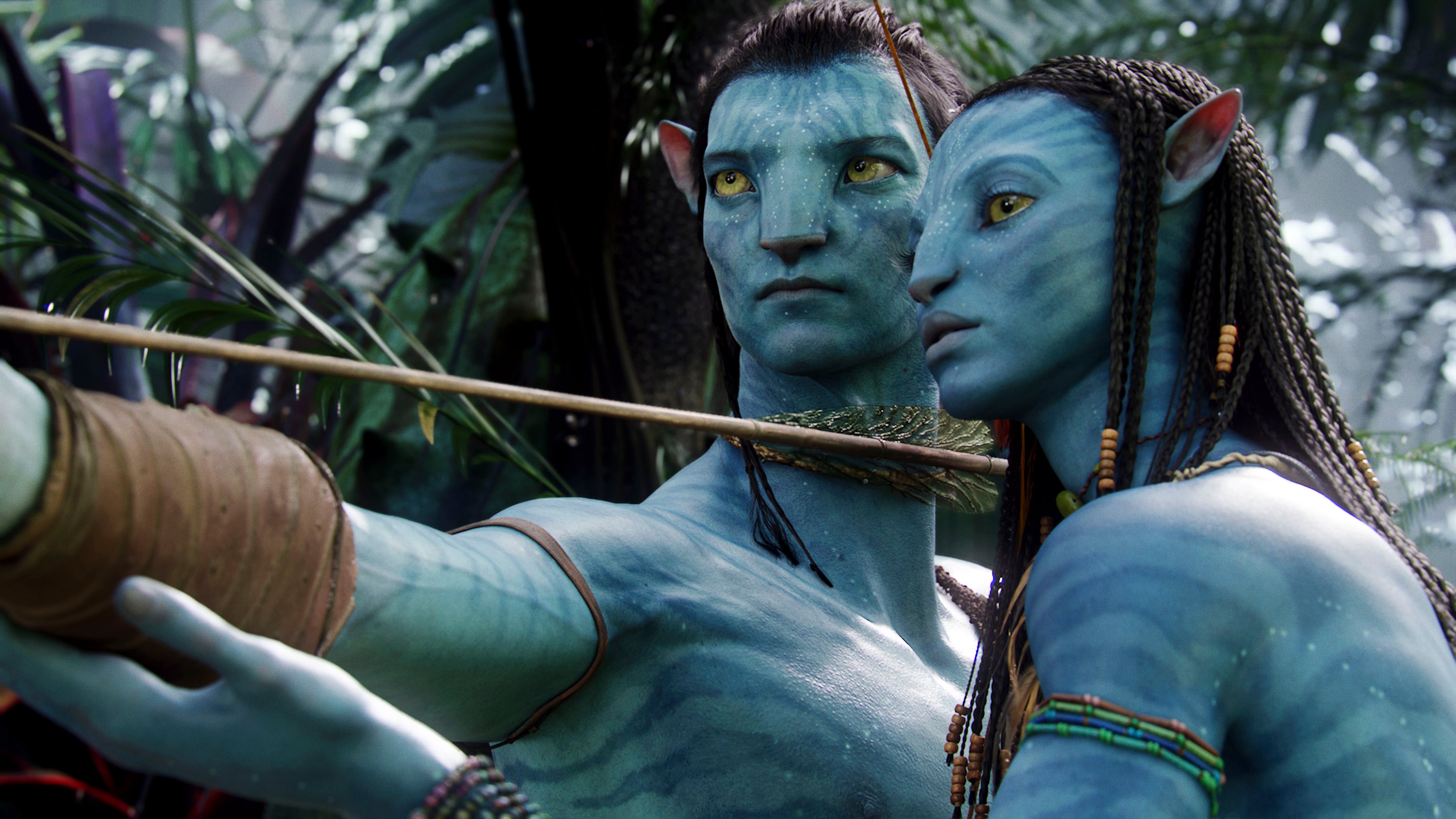 Jake Sully (con la voz de Sam Worthington) y Neytiri (con la voz de Zoe Saldana) en un fotograma de Avatar, producida por 20th Century Fox. AVATAR © 2009 Twentieth Century Fox. Todos los derechos reservados.