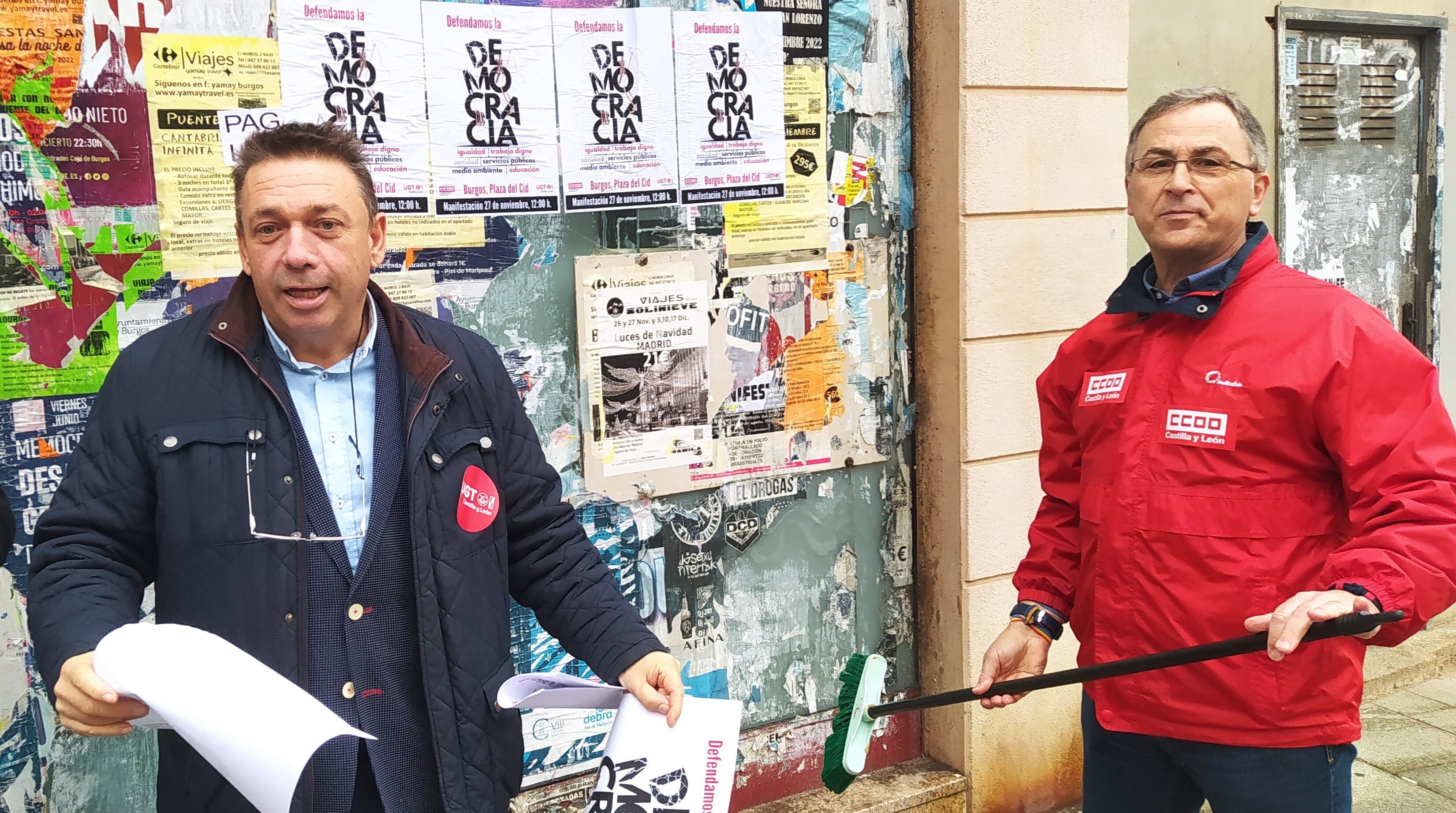 Pablo Dionisio Fraile (UGT) (izda) y Juan Núñez (CCOO)