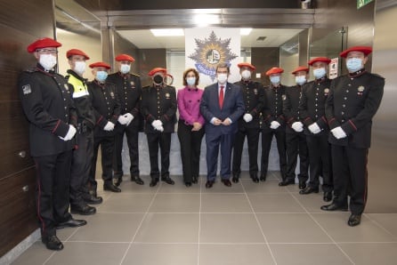 El Alcalde de Bilbao, Juan Mari Aburto, la Concejala de Seguridad Ciudadana, Amaia Arregi y los mandos de la Policía Municipal de Bilbao.