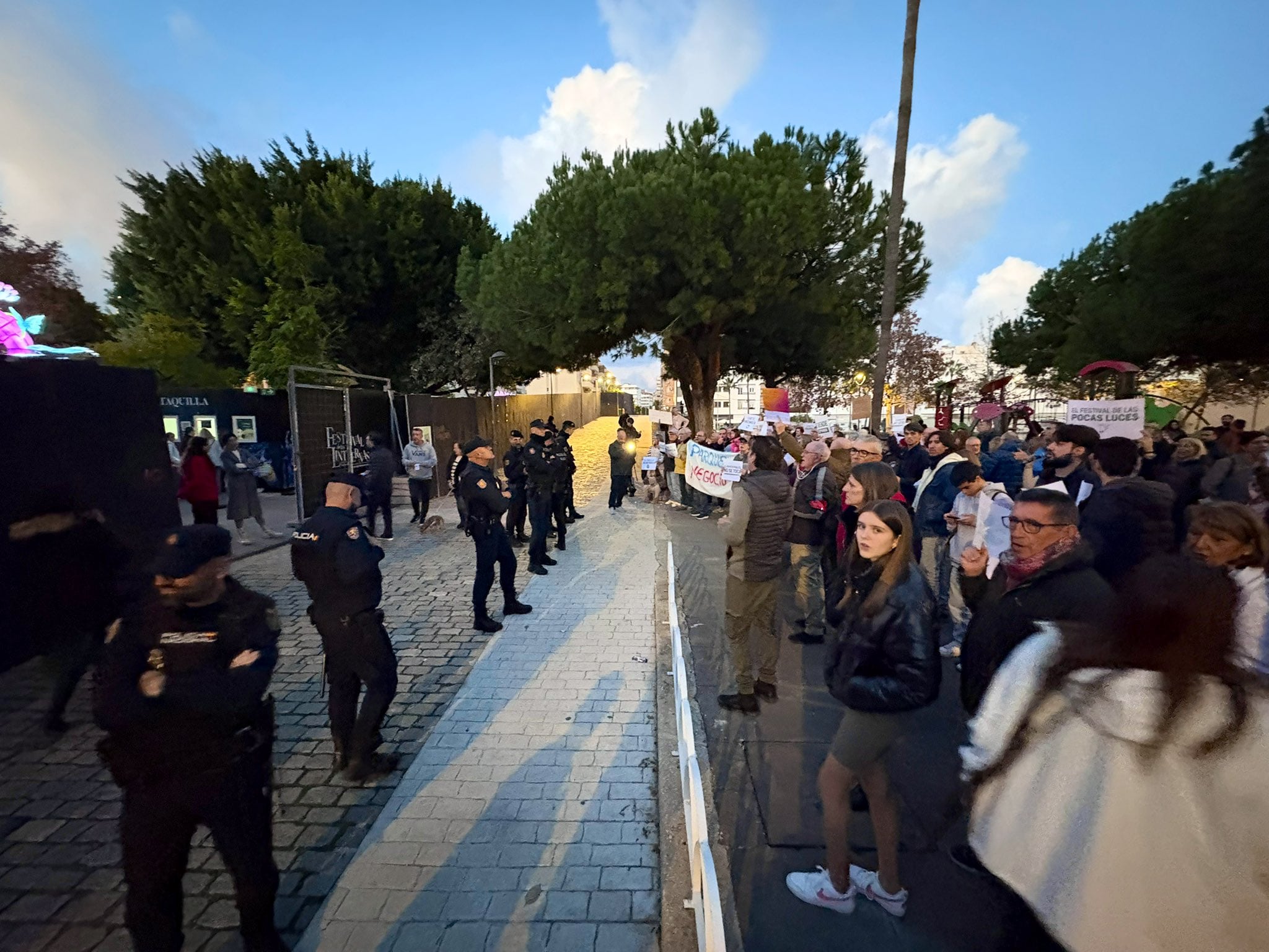 Un momento de la protesta de este domingo en el Parque del Oeste de Málaga