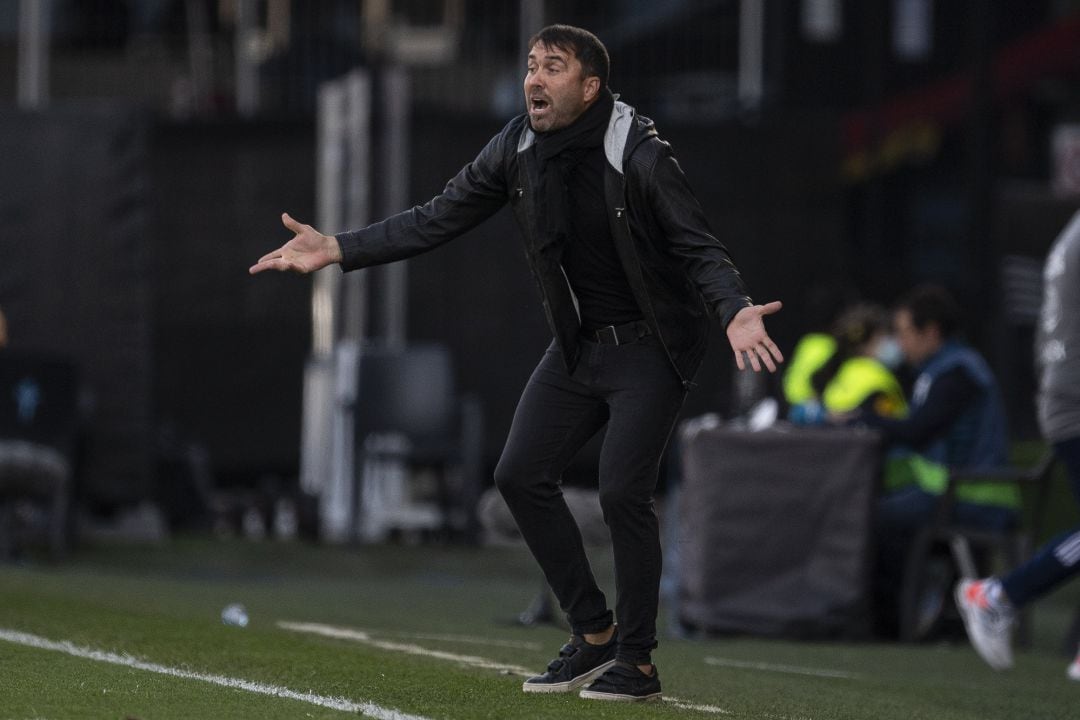 Coudet en Balaídos durante el Celta- Villarreal