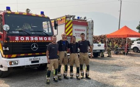 Bomberos del SEIS de Soria, en tierras leonesas.