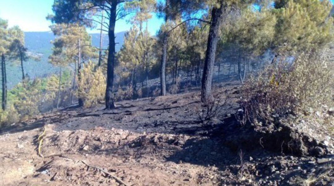 Incendio forestal en la Hurdes