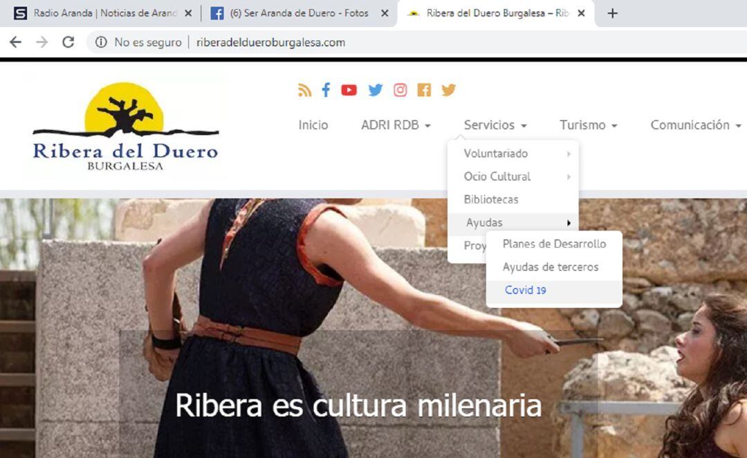 Página web de ADRI Ribera del Duero