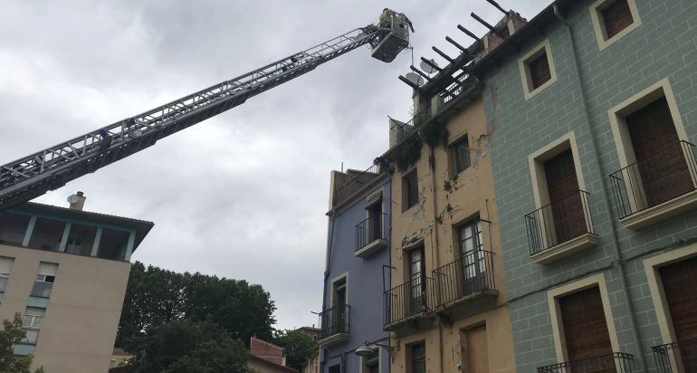 L'edifici es va enfonsar per dins.