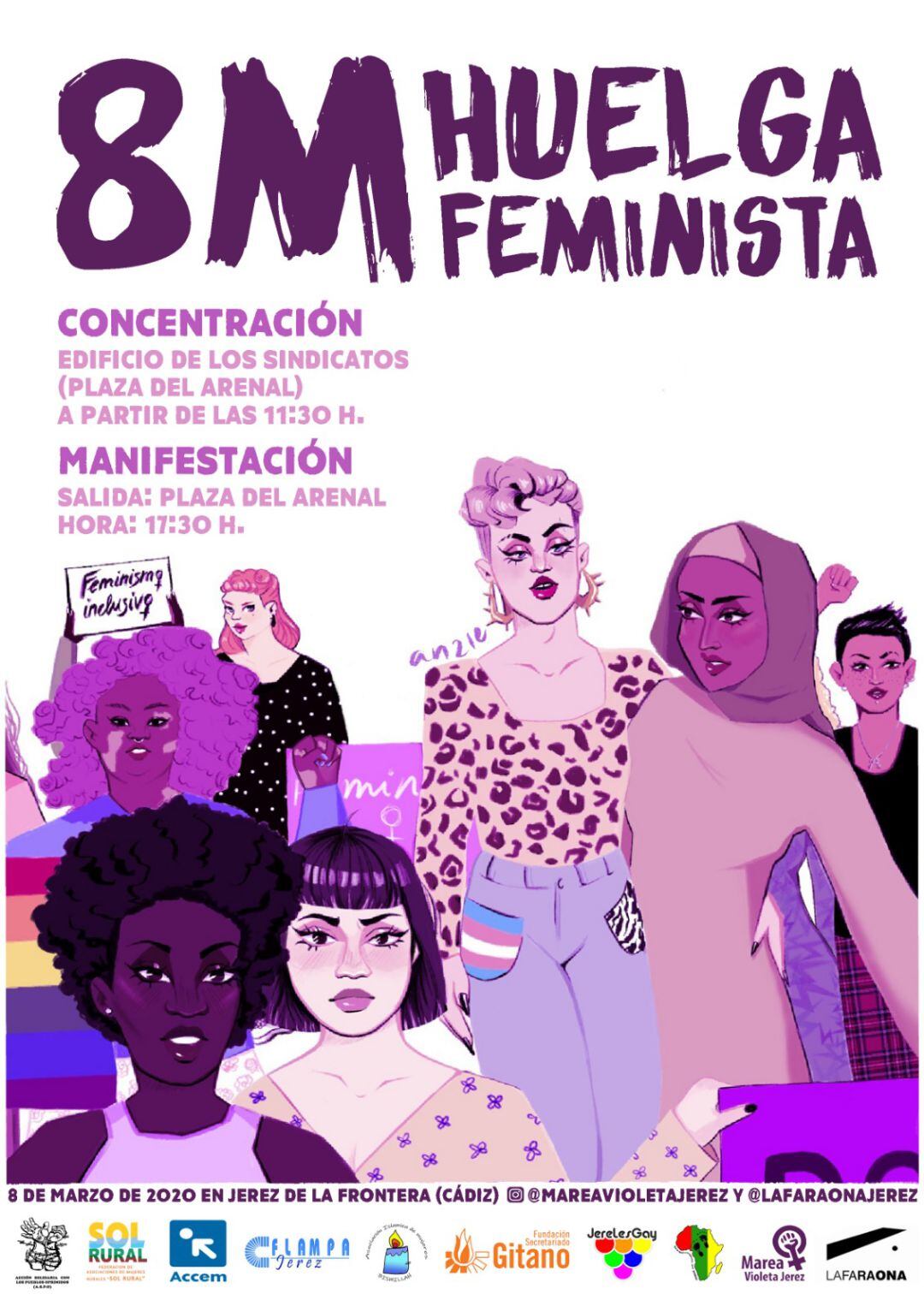 Cartel de la convocatoria de este 8-M en Jerez