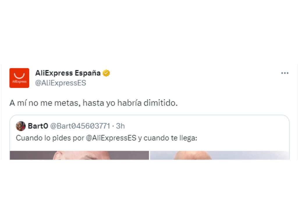 Así es el tuit de Aliexpress.