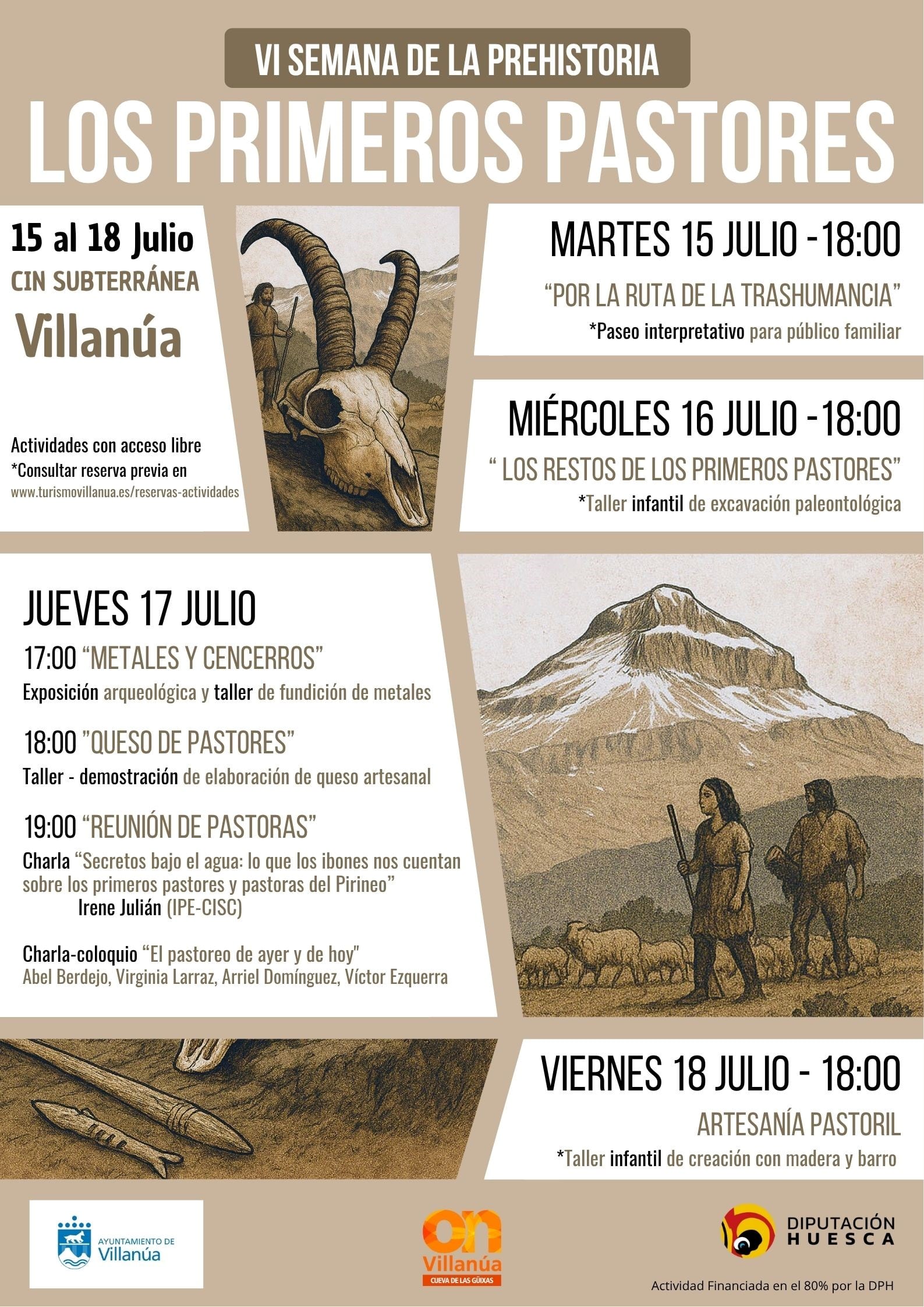 Del 15 al 18 de julio se celebra en Villanúa la sexta edición de la Semana de la prehistoria.