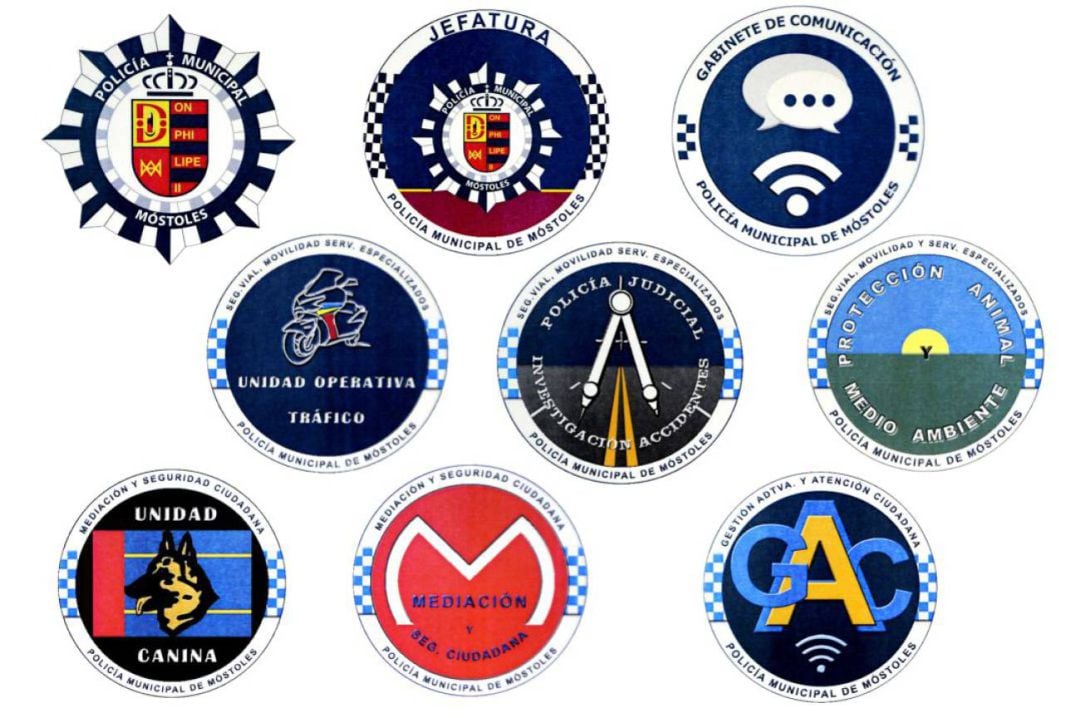 Logos de la Policía municipal de Móstoles