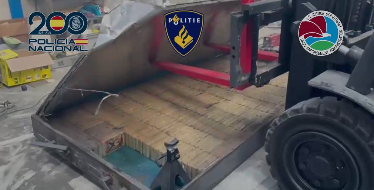 20 detenidos que traían droga en maquinaria pesada