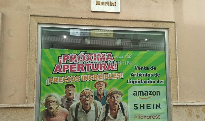 Cartel que ya ocupa el local